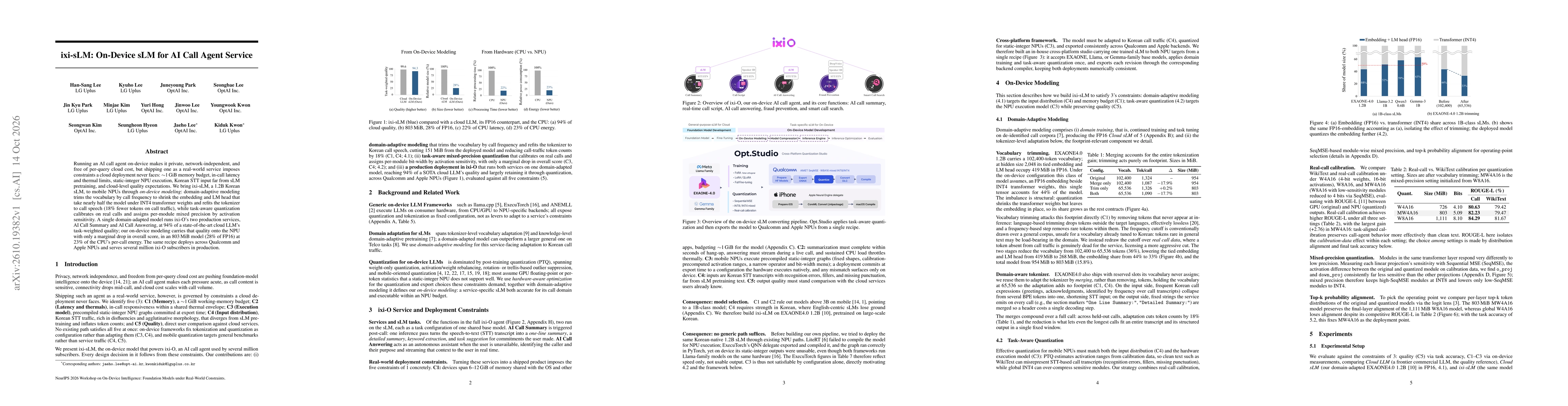 Thumbnail for ixi-sLM: On-Device sLM for AI Call Agent Service