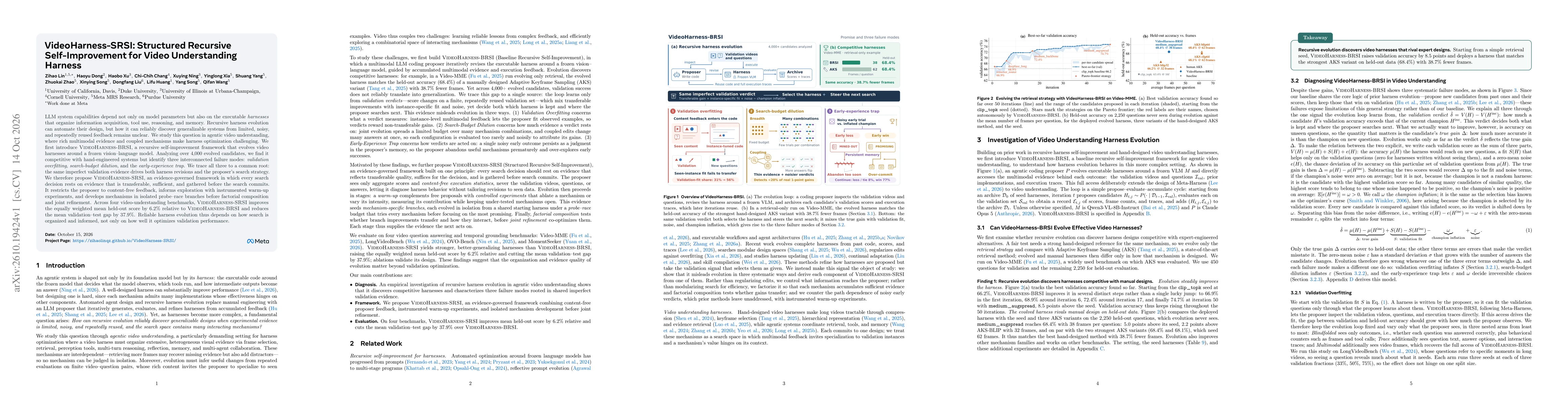 Thumbnail for VideoHarness-SRSI: Structured Recursive Self-Improvement for Video Understanding Harness