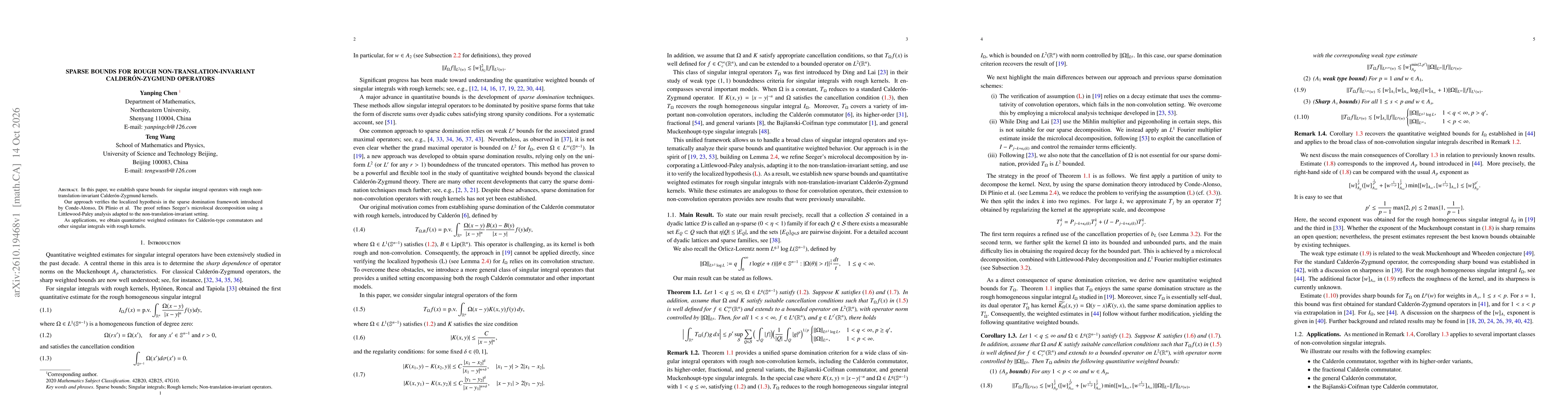 Thumbnail for Sparse bounds for rough non-translation-invariant Calderón-Zygmund operators