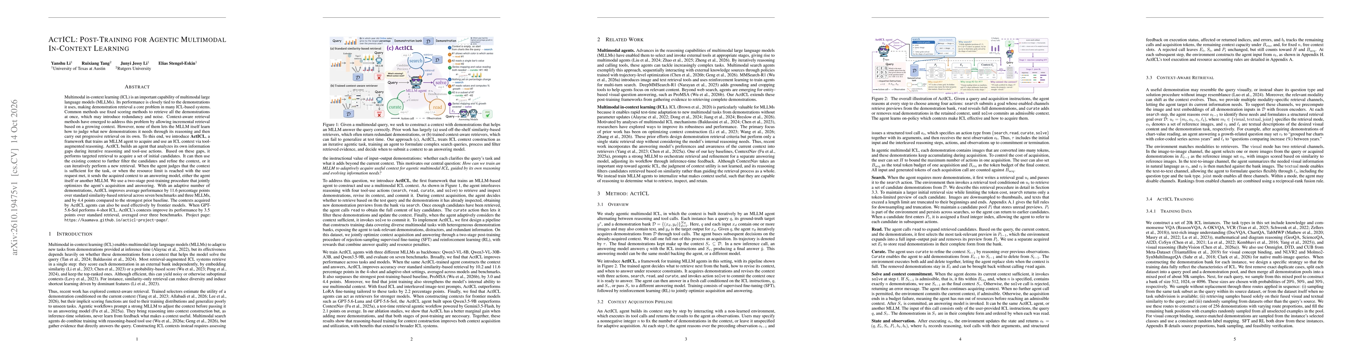 Thumbnail for ActICL: Post-Training for Agentic Multimodal In-Context Learning