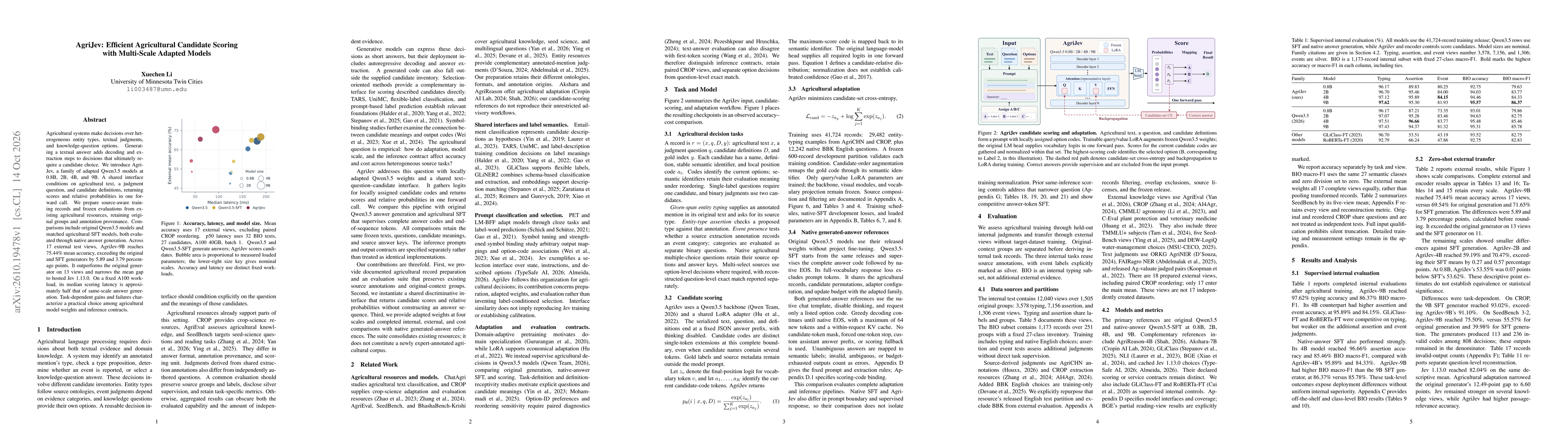 Thumbnail for AgriJev: Efficient Agricultural Candidate Scoring with Multi-Scale Adapted Models