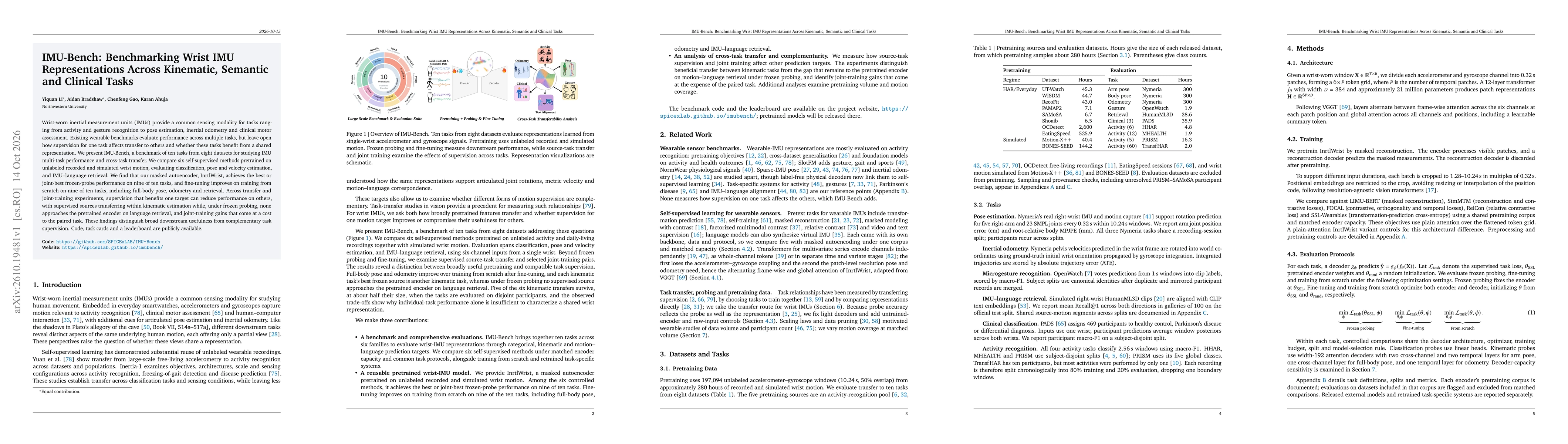Thumbnail for IMU-Bench: Benchmarking Wrist IMU Representations Across Kinematic, Semantic and Clinical Tasks