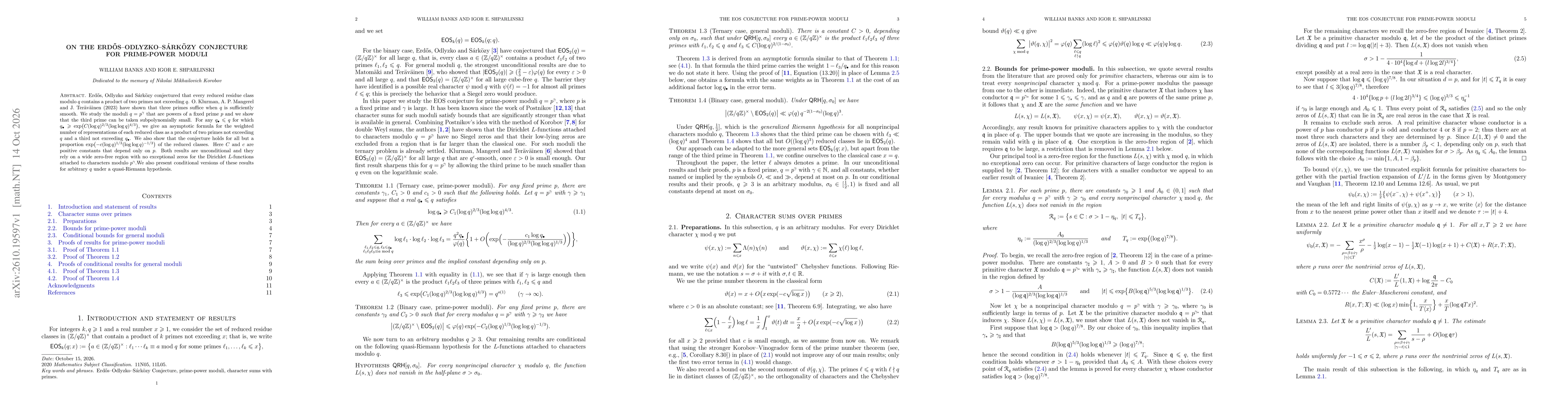 Thumbnail for On the Erdős--Odlyzko--Sárközy conjecture for prime-power moduli