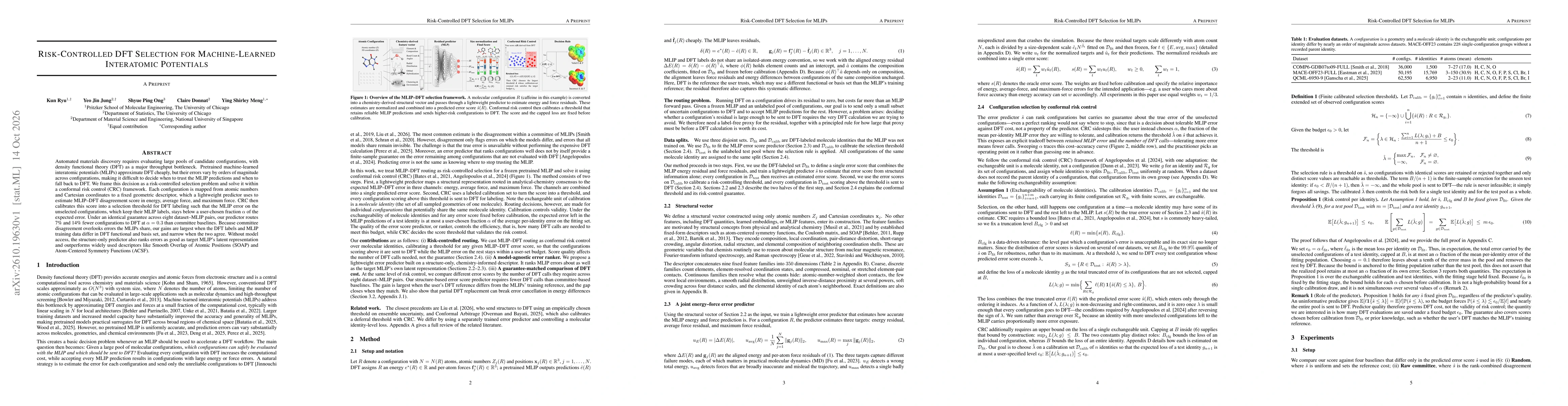 Thumbnail for Risk-Controlled DFT Selection for Machine-Learned Interatomic Potentials