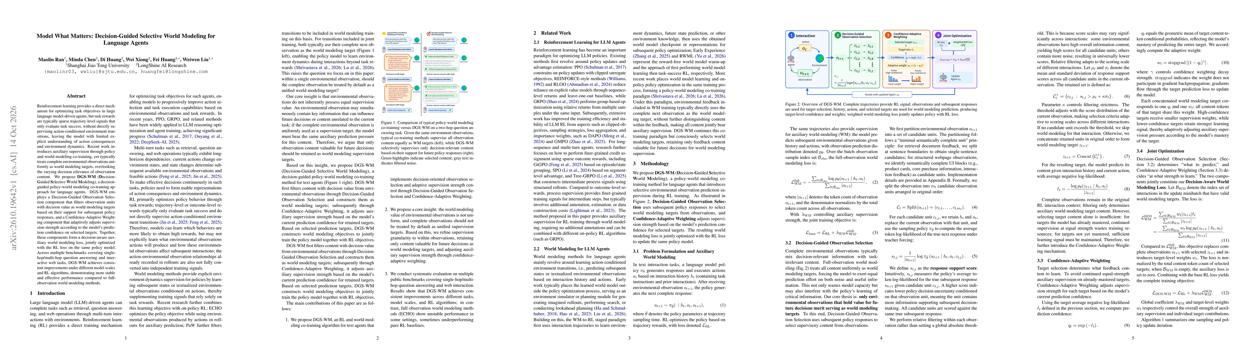 Thumbnail for Model What Matters: Decision-Guided Selective World Modeling for Language Agents