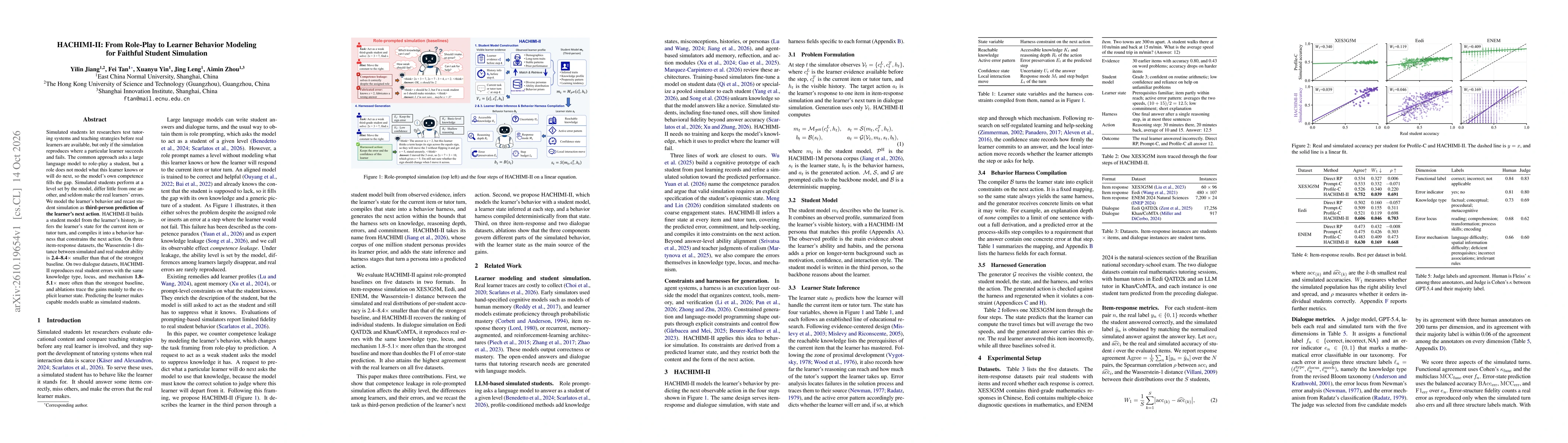 Thumbnail for HACHIMI-II: From Role-Play to Learner Behavior Modeling for Faithful Student Simulation