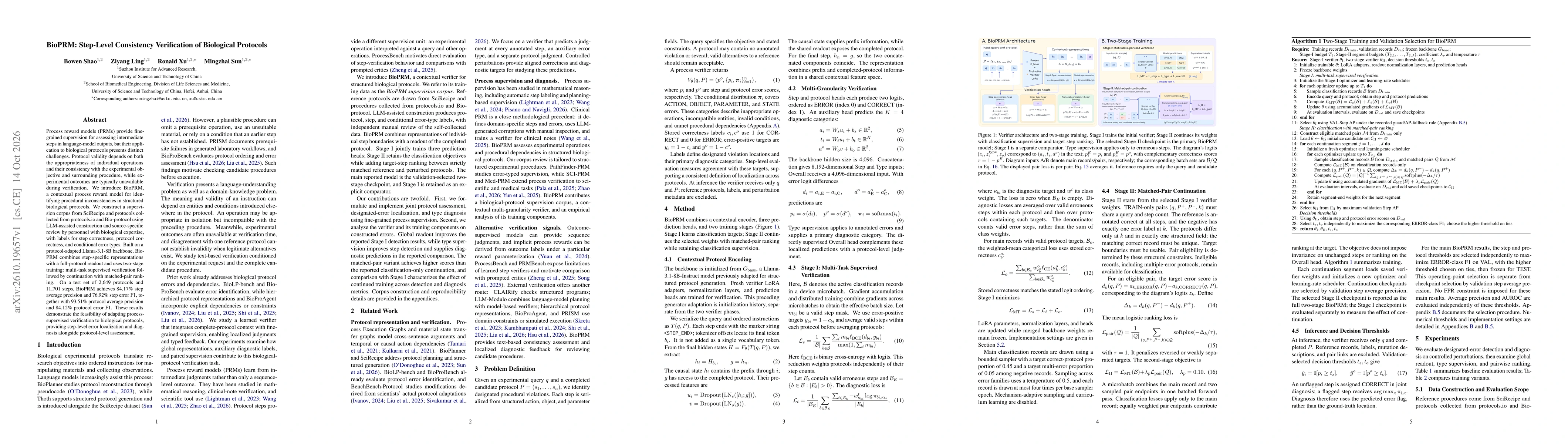 Thumbnail for BioPRM: Step-Level Consistency Verification of Biological Protocols
