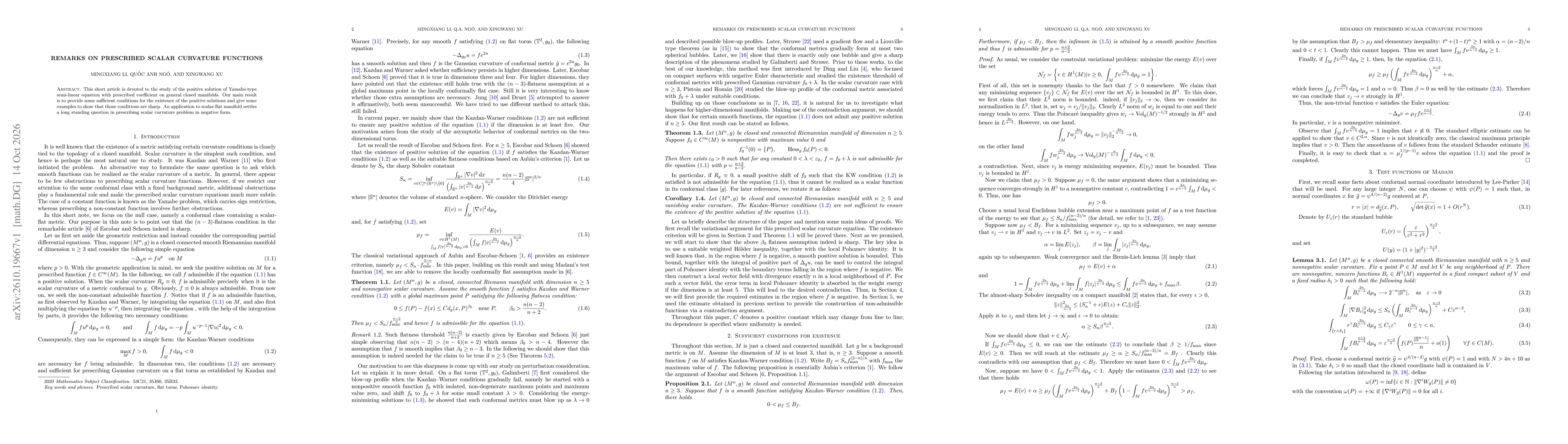 Thumbnail for Remarks on prescribed scalar curvature functions