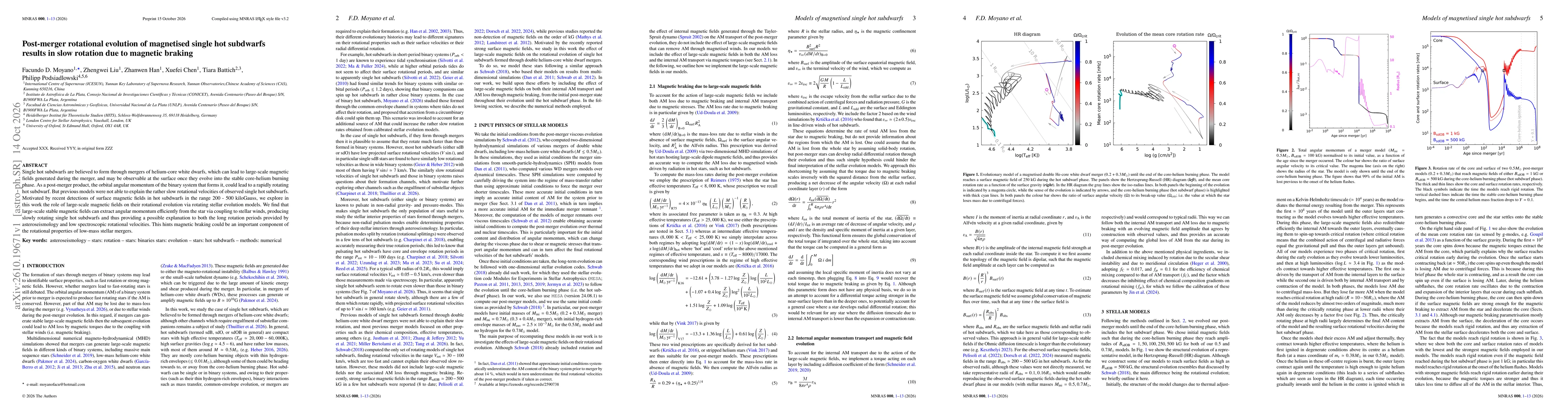Thumbnail for Post-merger rotational evolution of magnetised single hot subdwarfs results in slow rotation due to magnetic braking