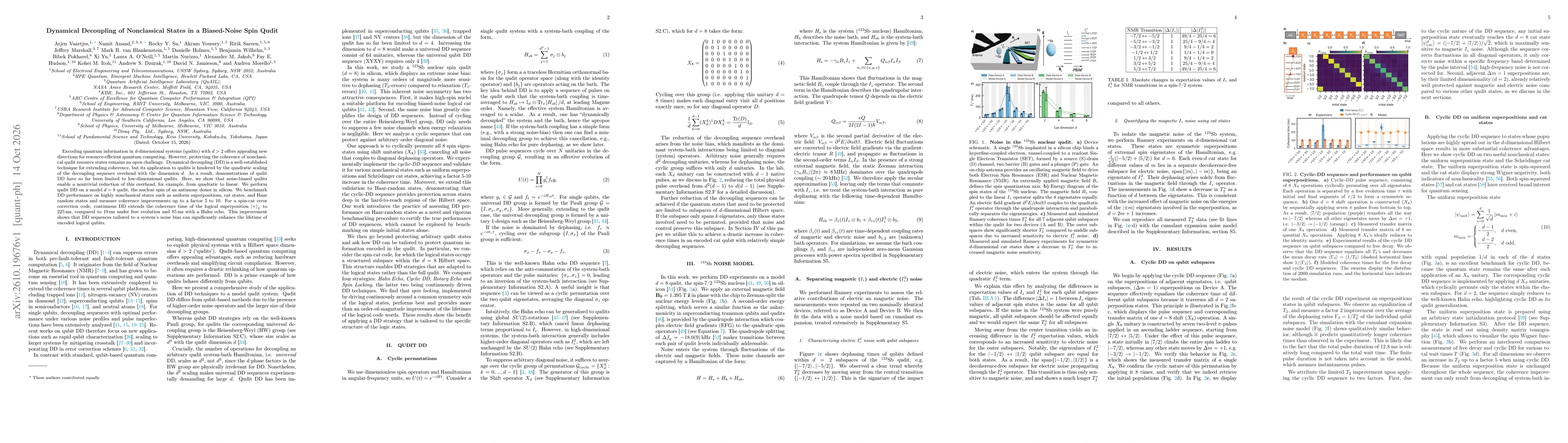 Thumbnail for Dynamical Decoupling of Nonclassical States in a Biased-Noise Spin Qudit