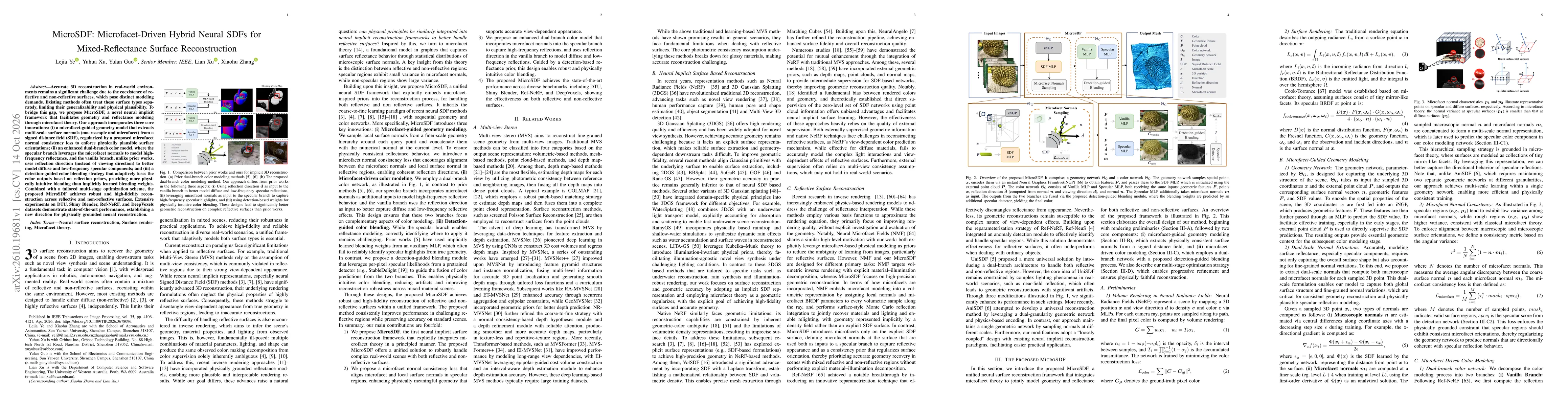 Thumbnail for MicroSDF: Microfacet-Driven Hybrid Neural SDFs for Mixed-Reflectance Surface Reconstruction