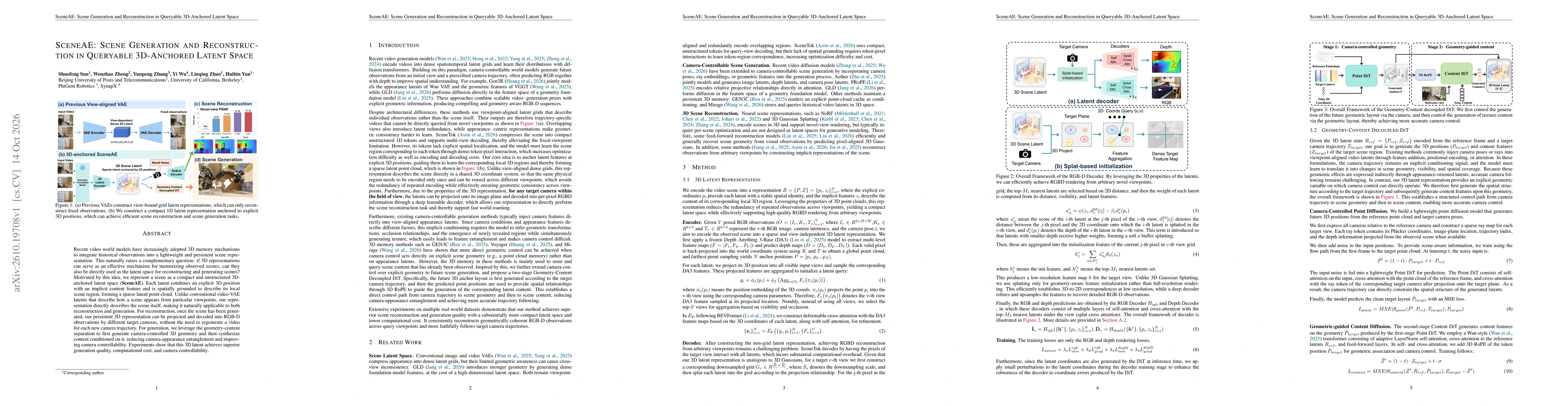 Thumbnail for SceneAE: Scene Generation and Reconstruction in Queryable 3D-Anchored Latent Space