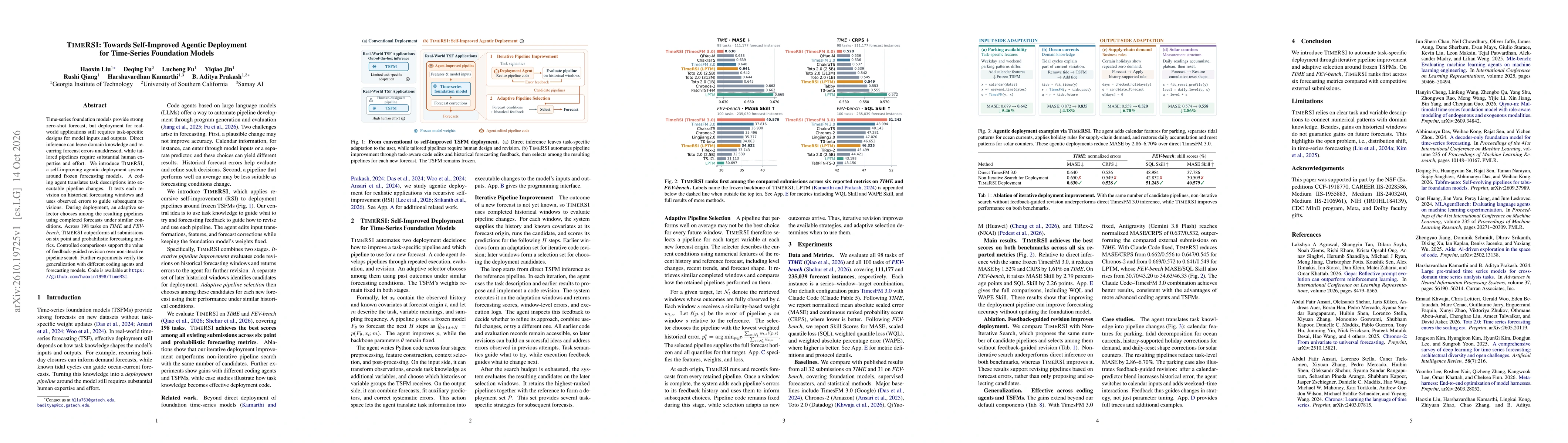Thumbnail for TimeRSI: Towards Self-Improved Agentic Deployment for Time-Series Foundation Models