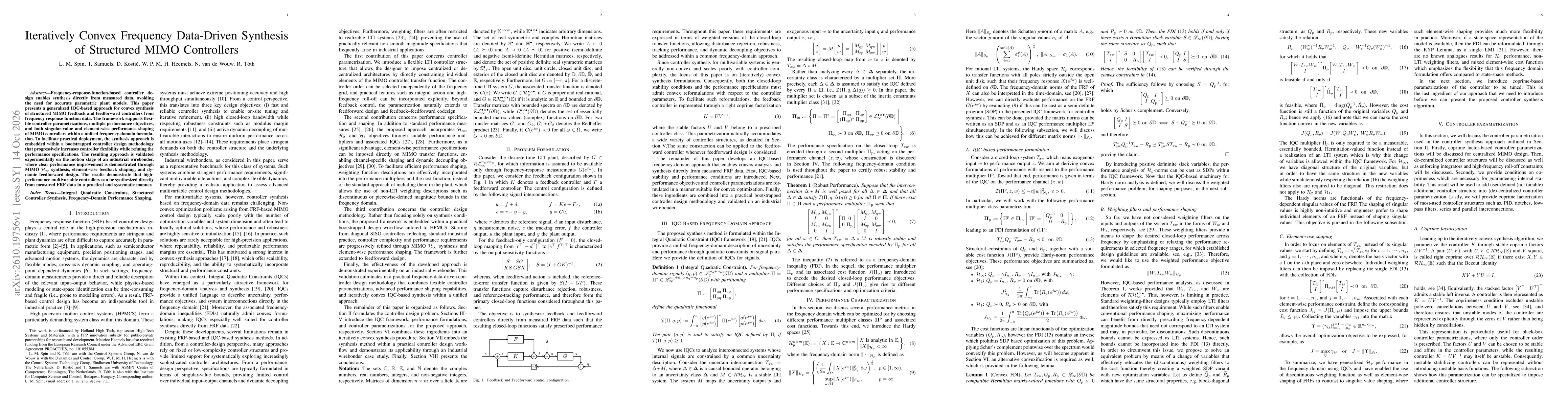 Thumbnail for Iteratively Convex Frequency Data-Driven Synthesis of Structured MIMO Controllers