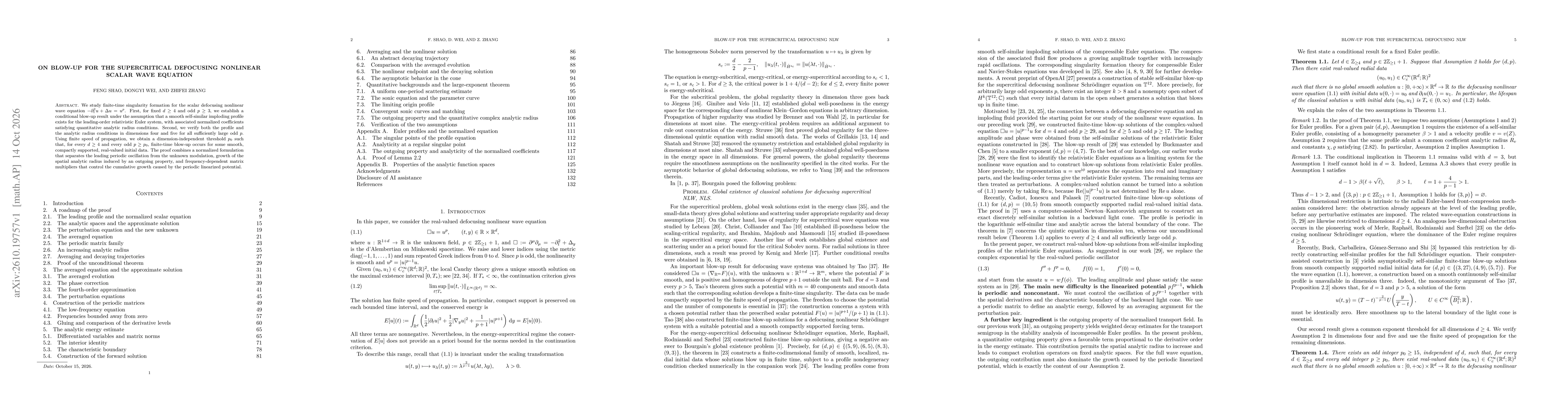 Thumbnail for On blow-up for the supercritical defocusing nonlinear scalar wave equation