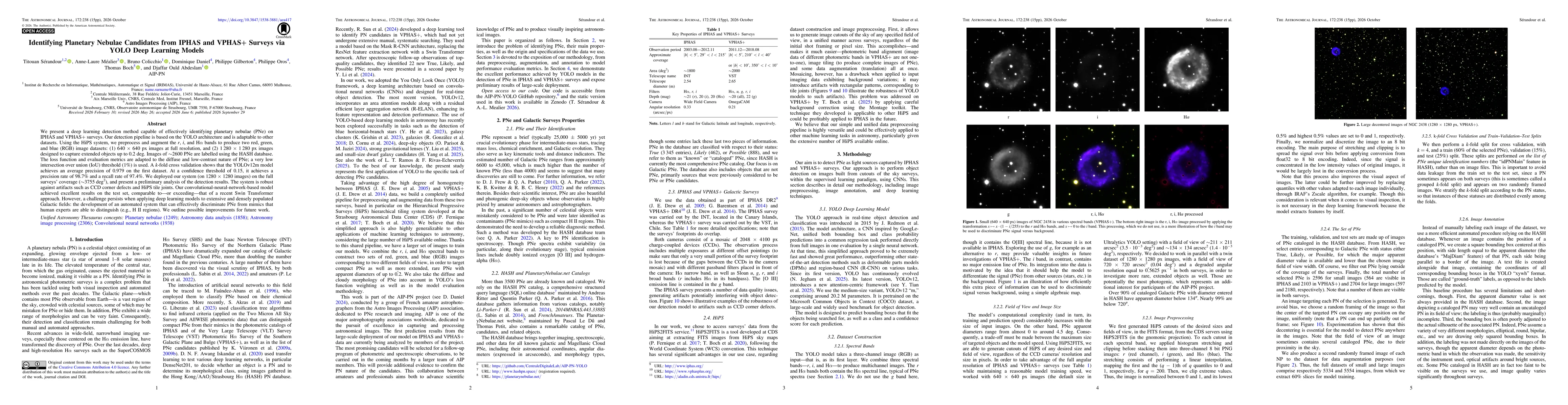 Thumbnail for Identifying Planetary Nebulae Candidates from IPHAS and VPHAS+ Surveys via YOLO Deep Learning Models