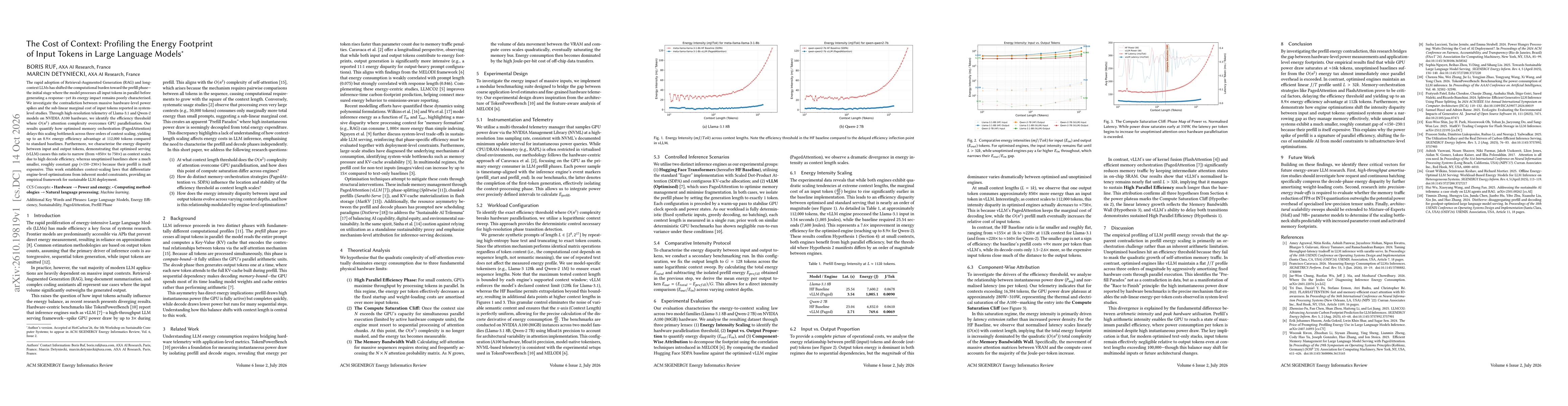 Thumbnail for The Cost of Context: Profiling the Energy Footprint of Input Tokens in Large Language Models