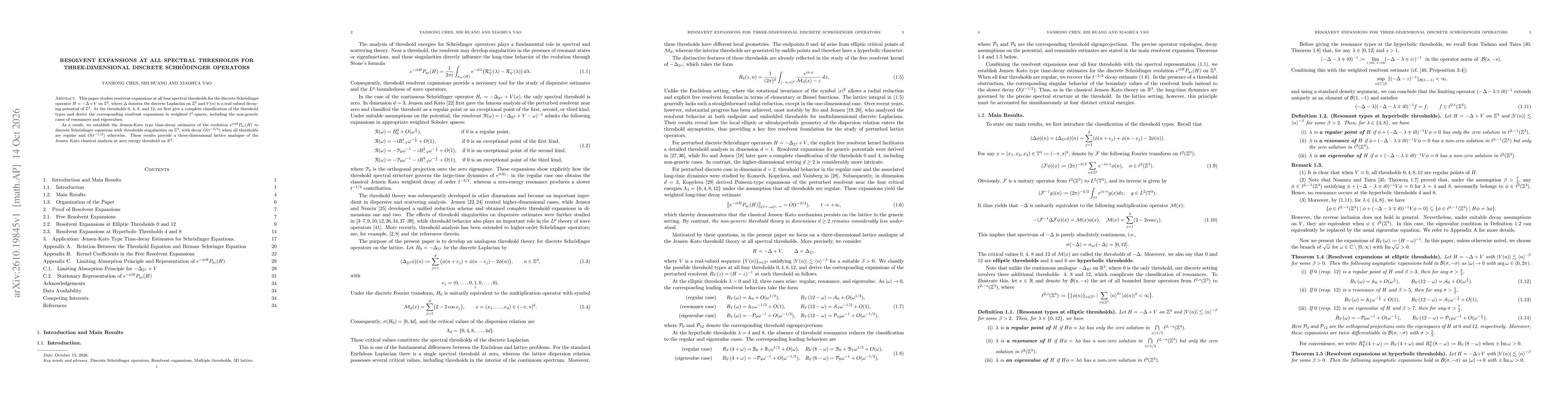 Thumbnail for Resolvent Expansions at All Spectral Thresholds for Three-Dimensional Discrete Schrödinger Operators