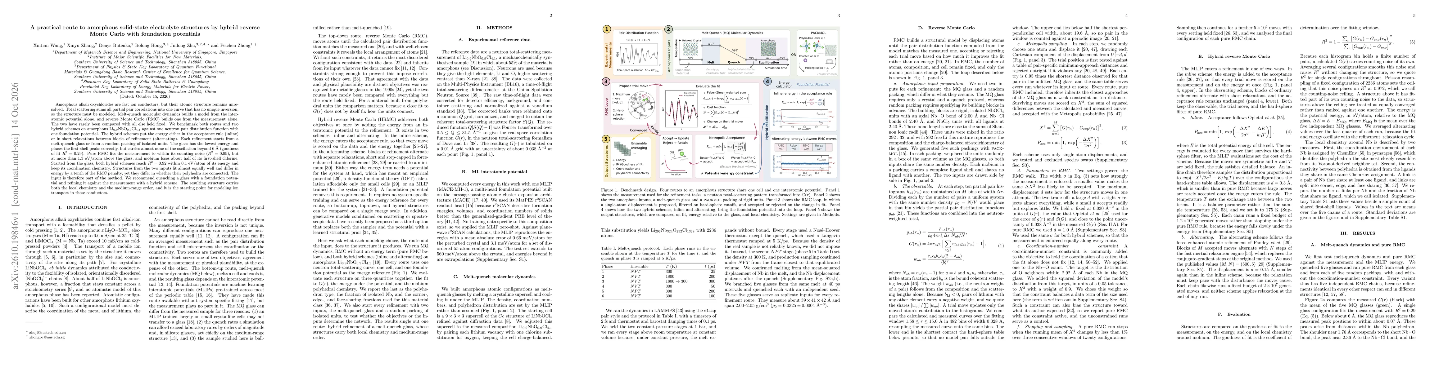 Thumbnail for A practical route to amorphous solid-state electrolyte structures by hybrid reverse Monte Carlo with foundation potentials