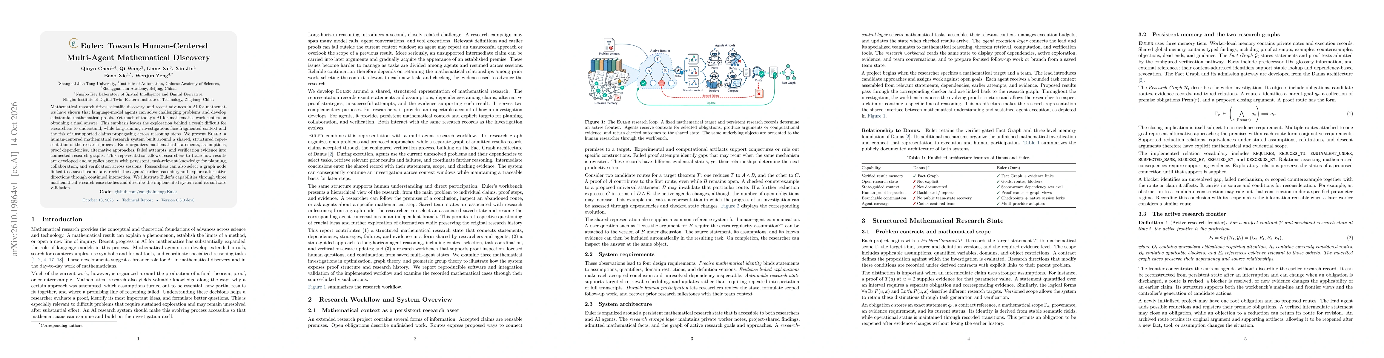Thumbnail for Euler: Towards Human-Centered Multi-Agent Mathematical Discovery