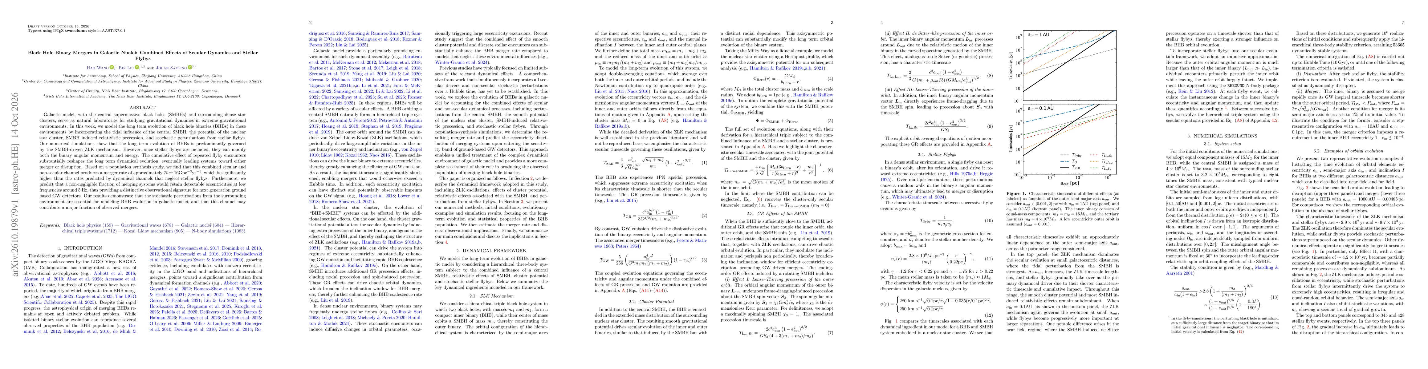Thumbnail for Black Hole Binary Mergers in Galactic Nuclei: Combined Effects of Secular Dynamics and Stellar Flybys