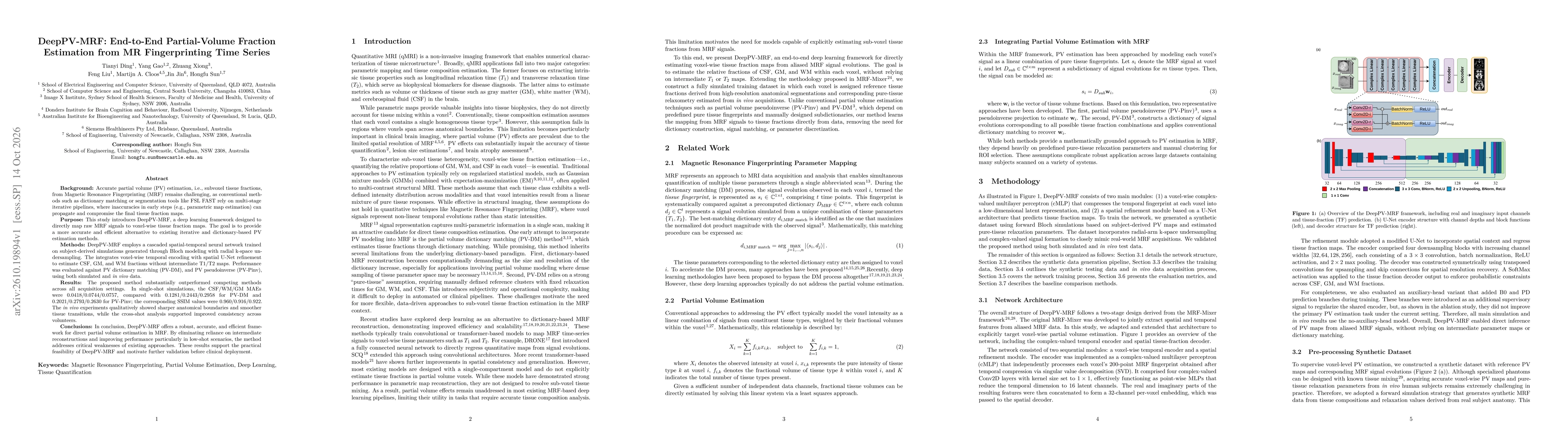 Thumbnail for DeepPV-MRF: End-to-End Partial-Volume Fraction Estimation from MR Fingerprinting Time Series