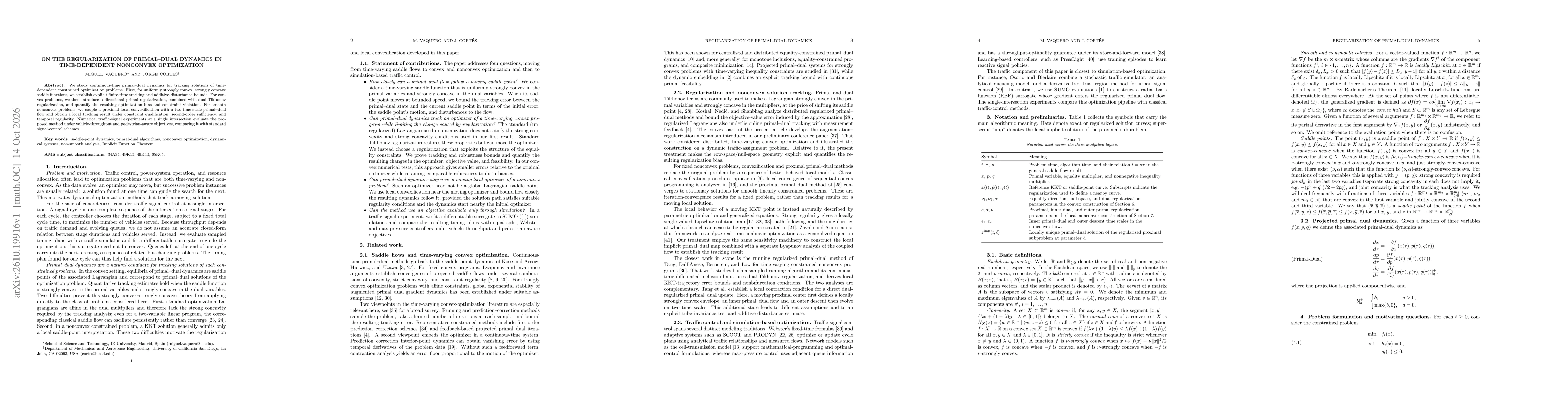 Thumbnail for On the Regularization of Primal-Dual Dynamics in Time-Dependent Nonconvex Optimization