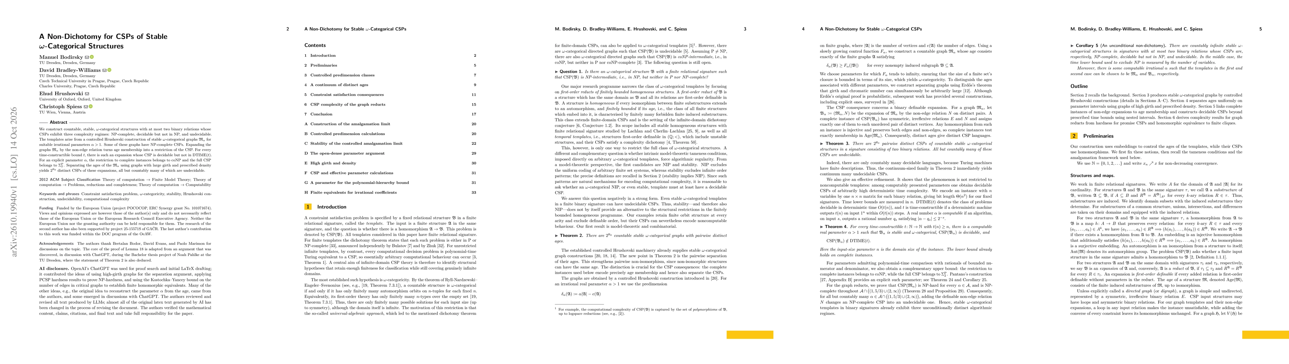 Thumbnail for A Non-Dichotomy for CSPs of Stable $ω$-Categorical Structures