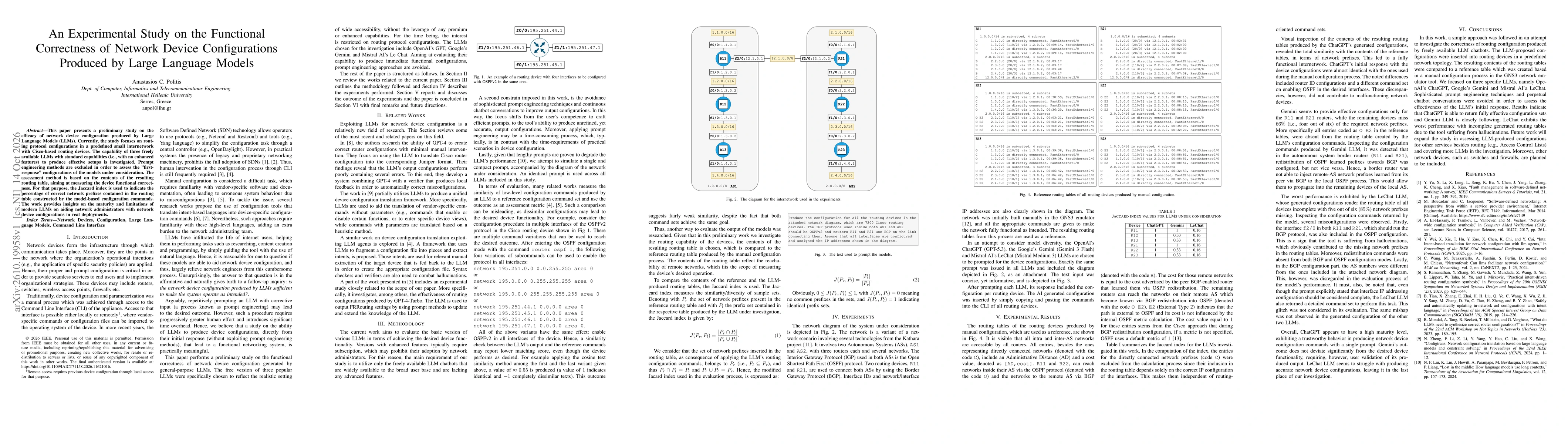 Thumbnail for An Experimental Study on the Functional Correctness of Network Device Configurations Produced by Large Language Models