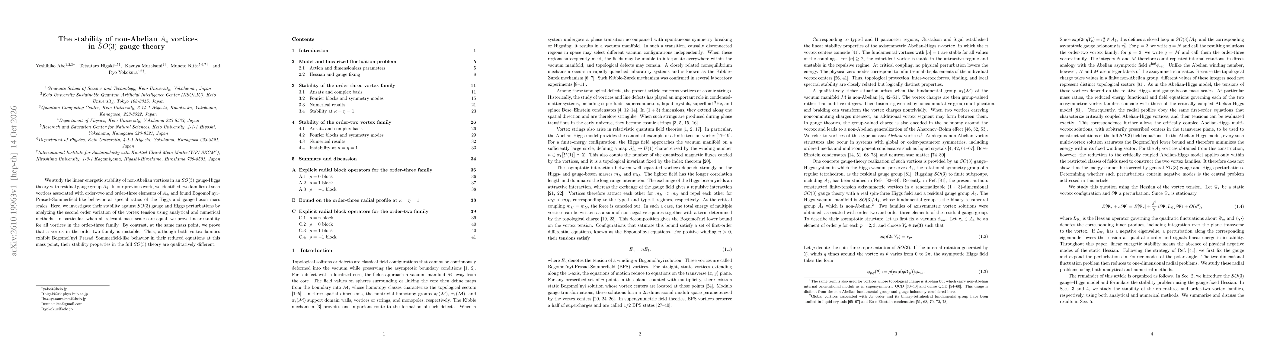 Thumbnail for The stability of non-Abelian $A_4$ vortices in $SO(3)$ gauge theory