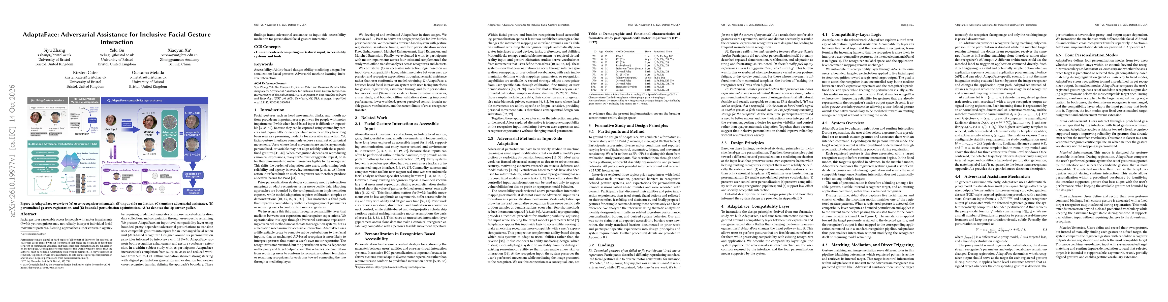 Thumbnail for AdaptaFace: Adversarial Assistance for Inclusive Facial Gesture Interaction