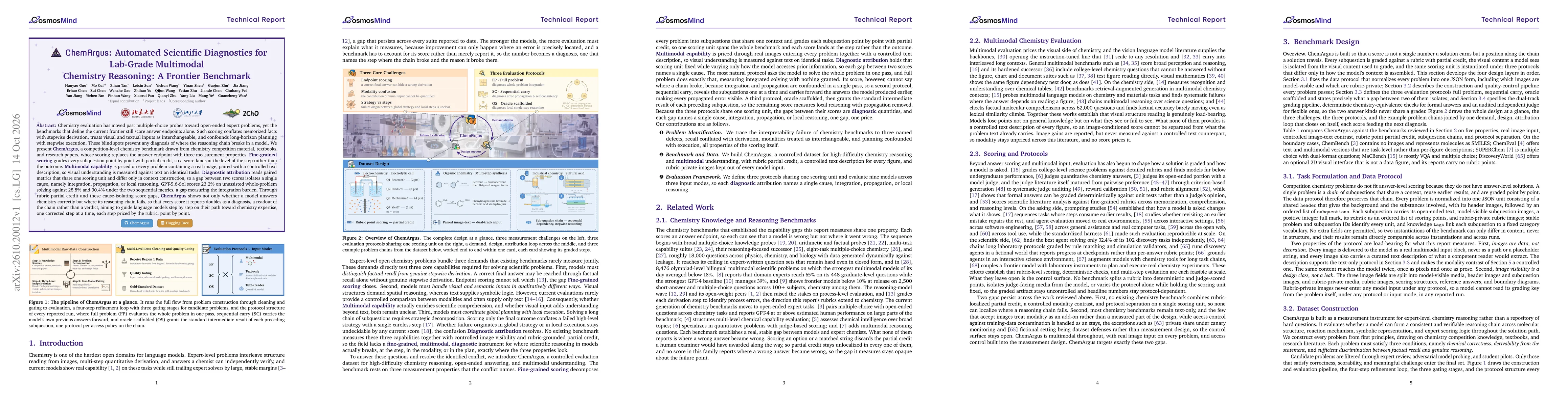 Thumbnail for ChemArgus: Automated Scientific Diagnostics for Lab-Grade Multimodal Chemistry Reasoning: A Frontier Benchmark