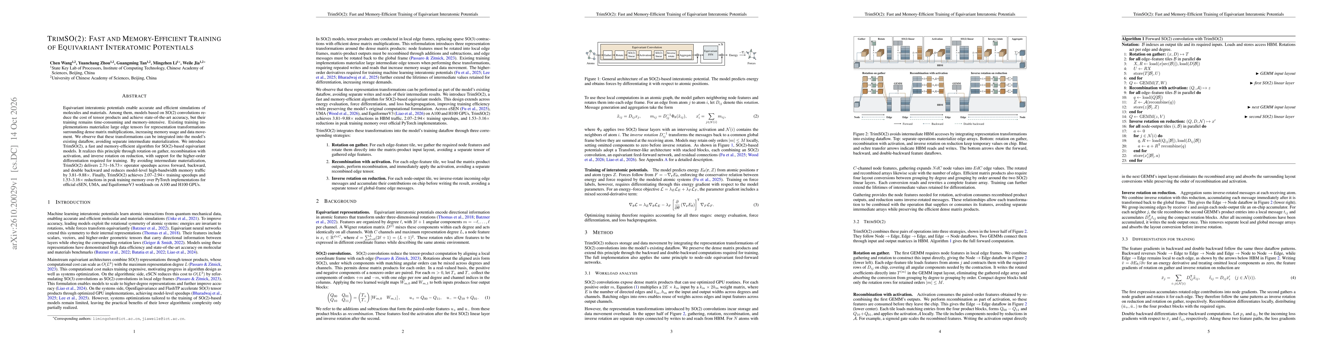 Thumbnail for TrimSO(2): Fast and Memory-Efficient Training of Equivariant Interatomic Potentials