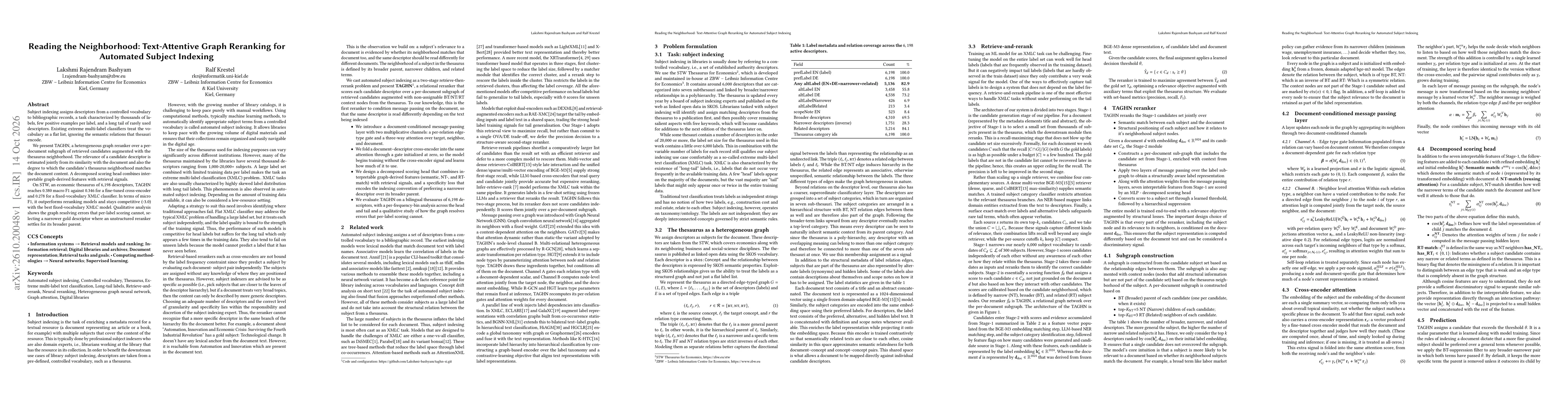 Thumbnail for Reading the Neighborhood: Text-Attentive Graph Reranking for Automated Subject Indexing