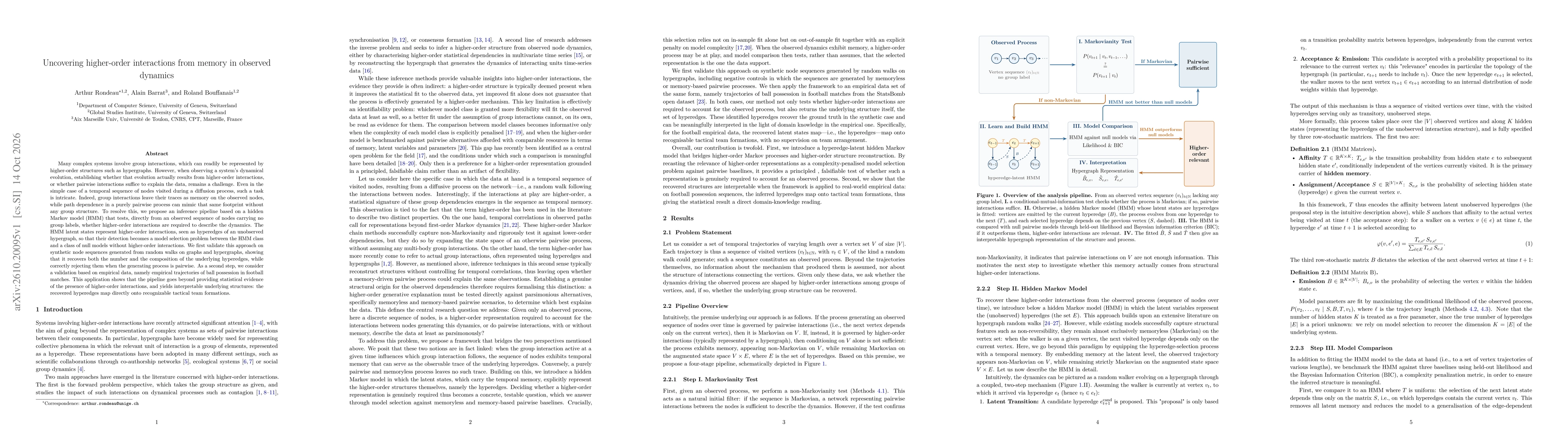Thumbnail for Uncovering higher-order interactions from memory in observed dynamics