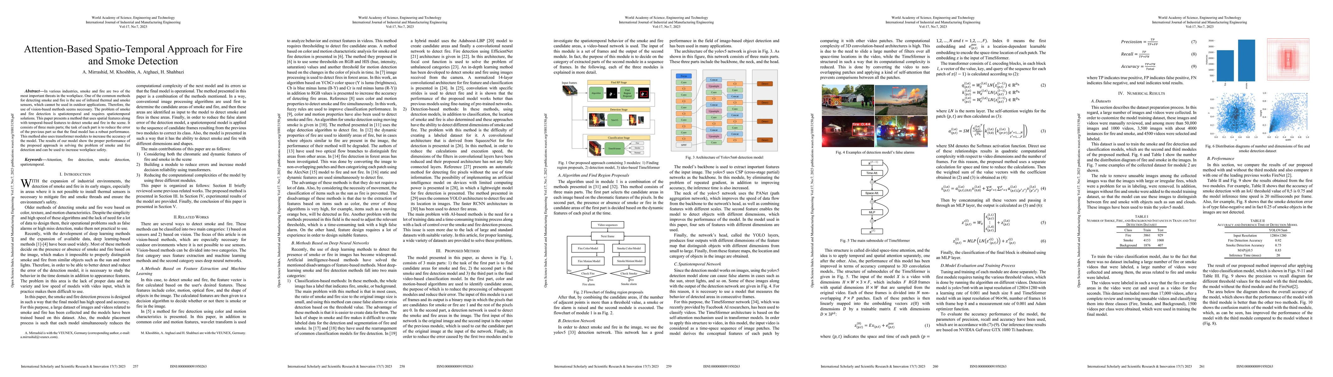 Thumbnail for Attention-Based Spatio-Temporal Approach for Fire and Smoke Detection