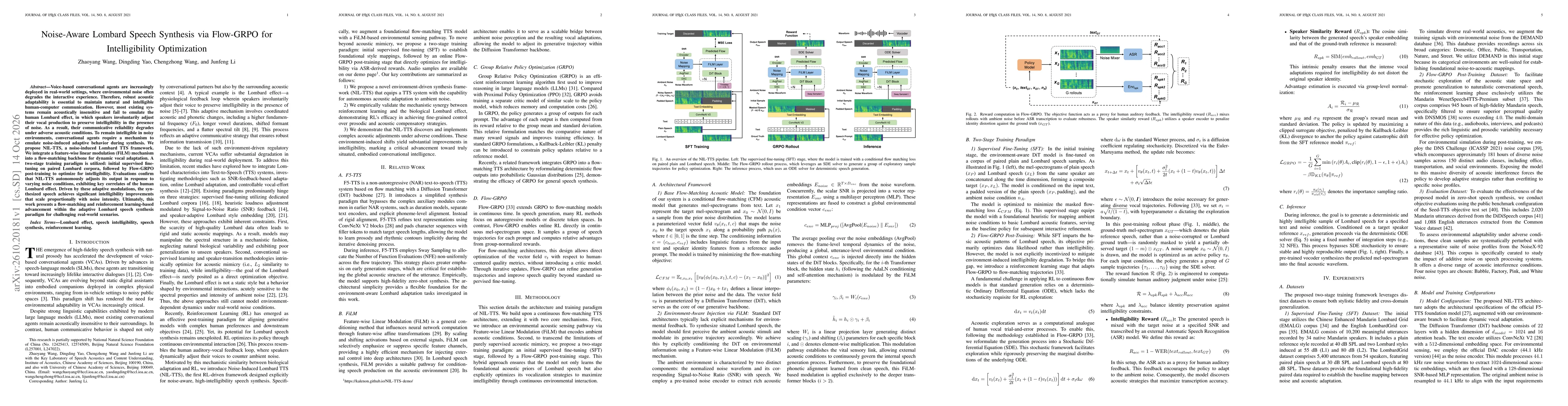 Thumbnail for Noise-Aware Lombard Speech Synthesis via Flow-GRPO for Intelligibility Optimization