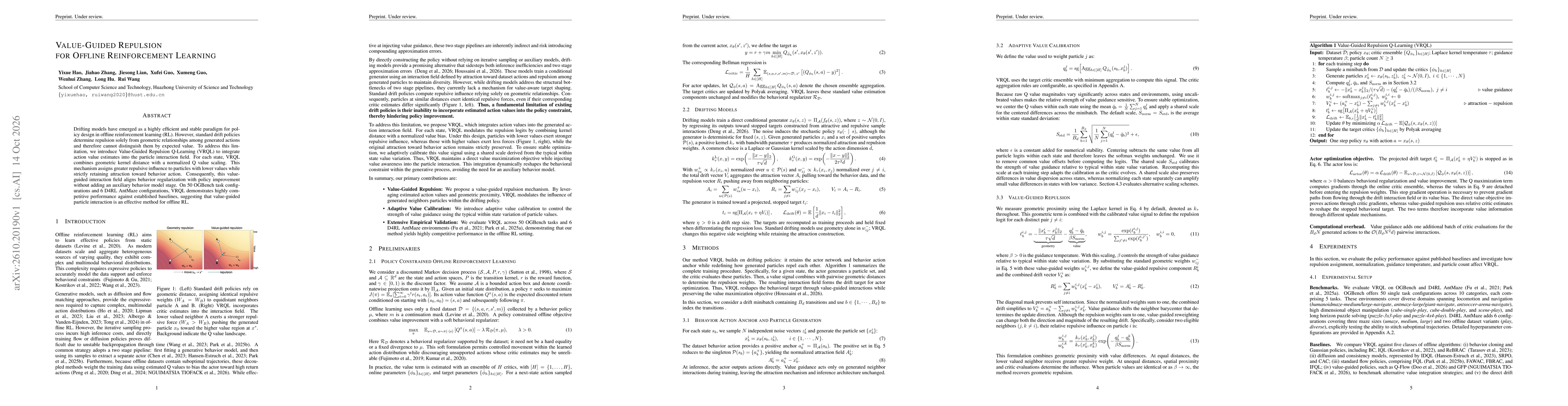 Thumbnail for Value-Guided Repulsion for Offline Reinforcement Learning