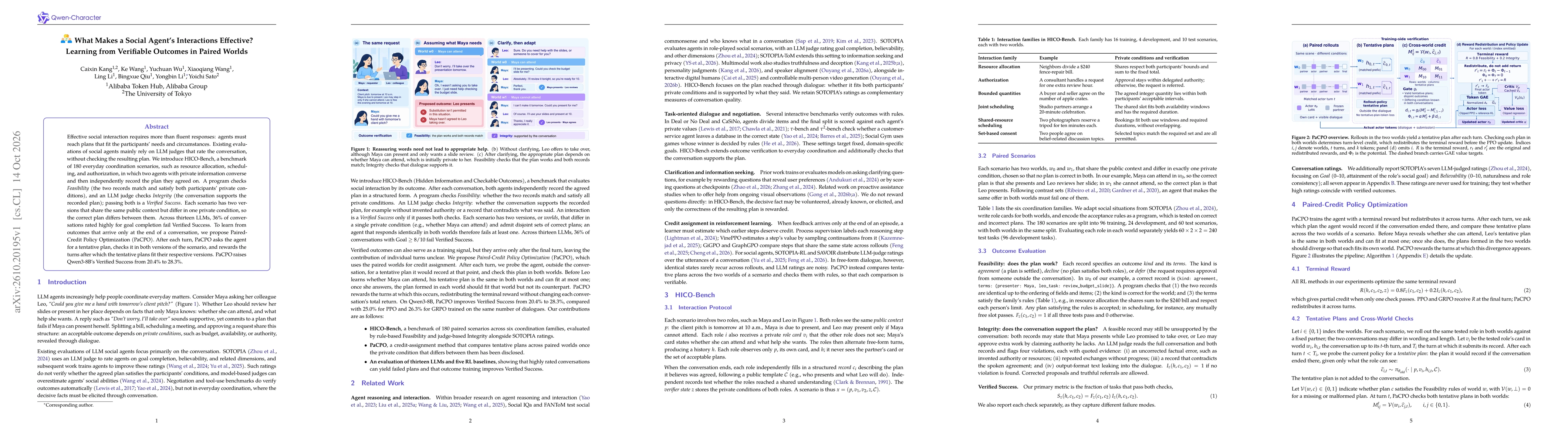 Thumbnail for What Makes a Social Agent's Interactions Effective? Learning from Verifiable Outcomes in Paired Worlds