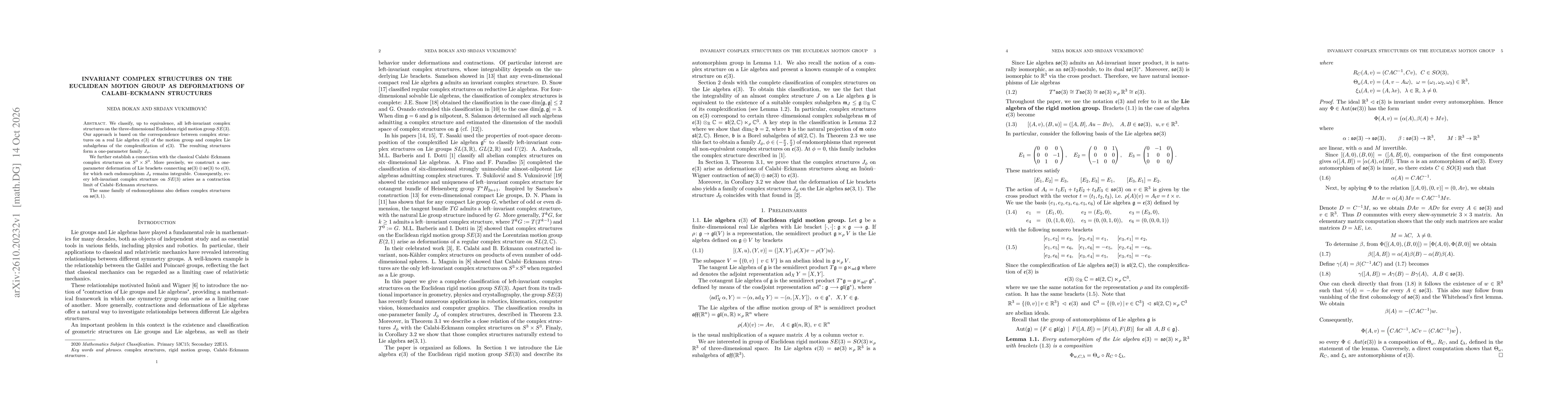 Thumbnail for Invariant complex structures on the Euclidean motion group as deformations of Calabi-Eckmann structures