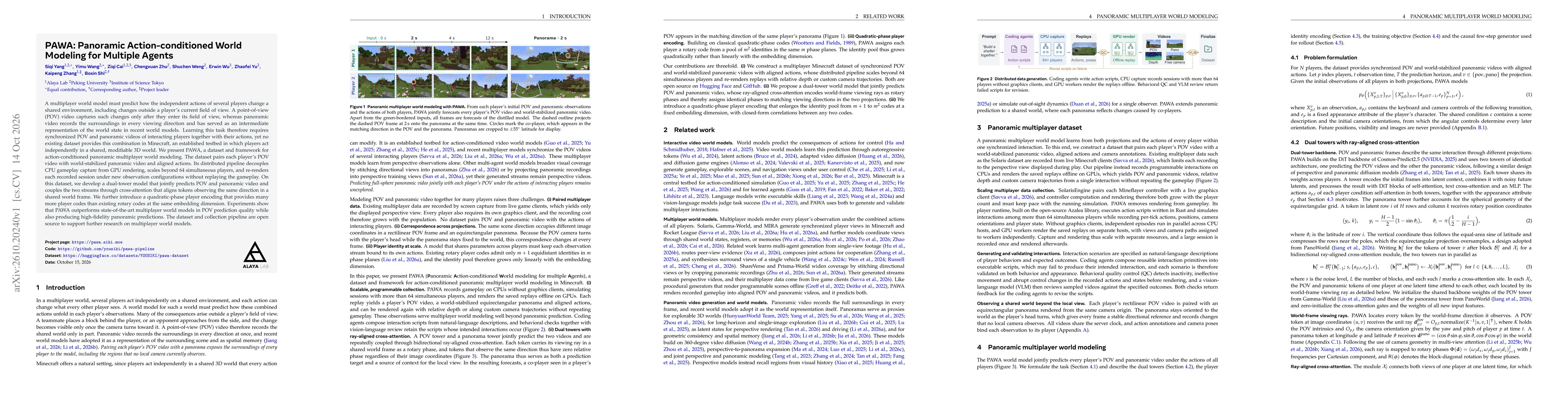 Thumbnail for PAWA: Panoramic Action-conditioned World Modeling for Multiple Agents