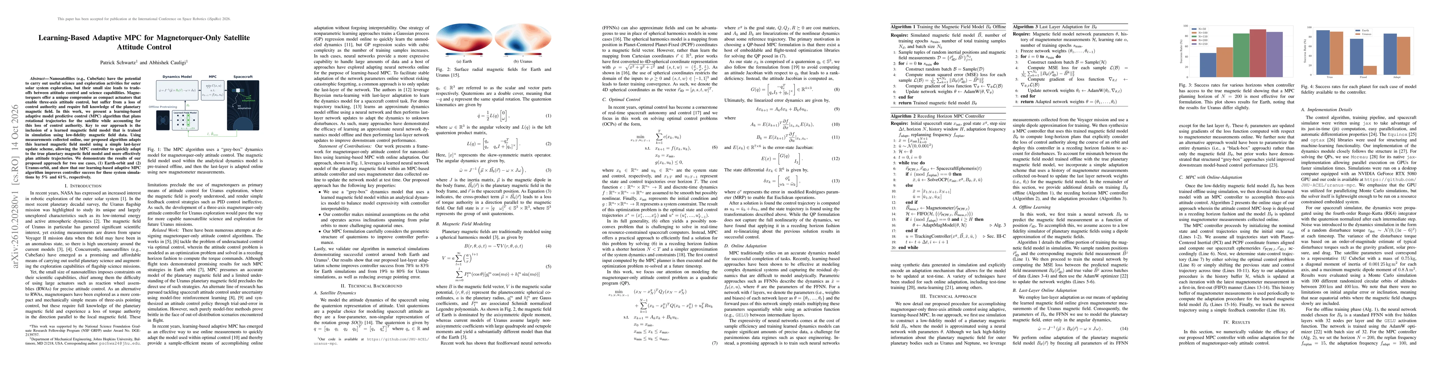 Thumbnail for Learning-Based Adaptive MPC for Magnetorquer-Only Satellite Attitude Control