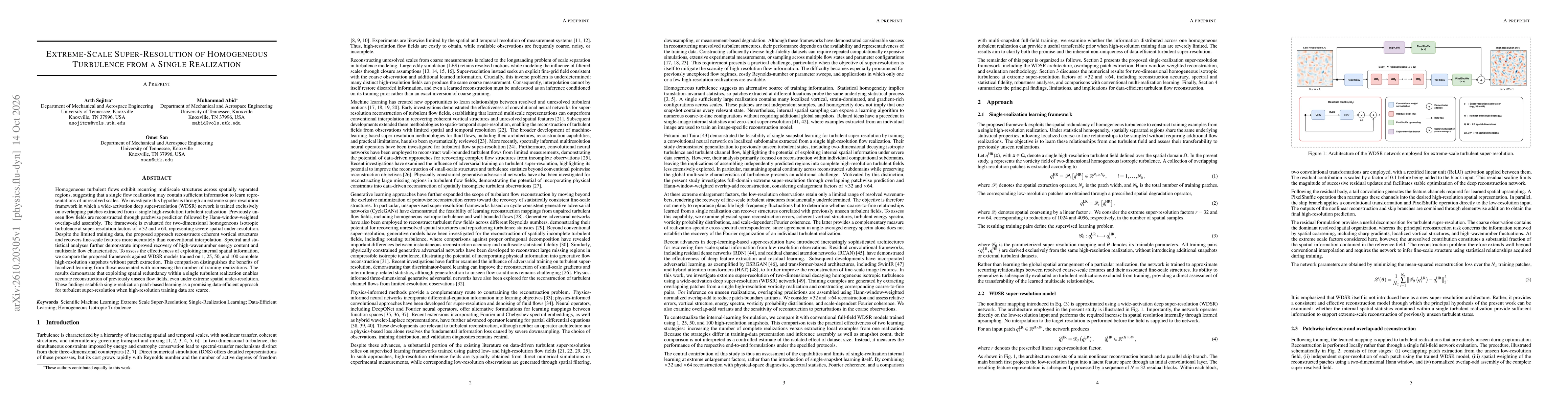 Thumbnail for Extreme-Scale Super-Resolution of Homogeneous Turbulence from a Single Realization