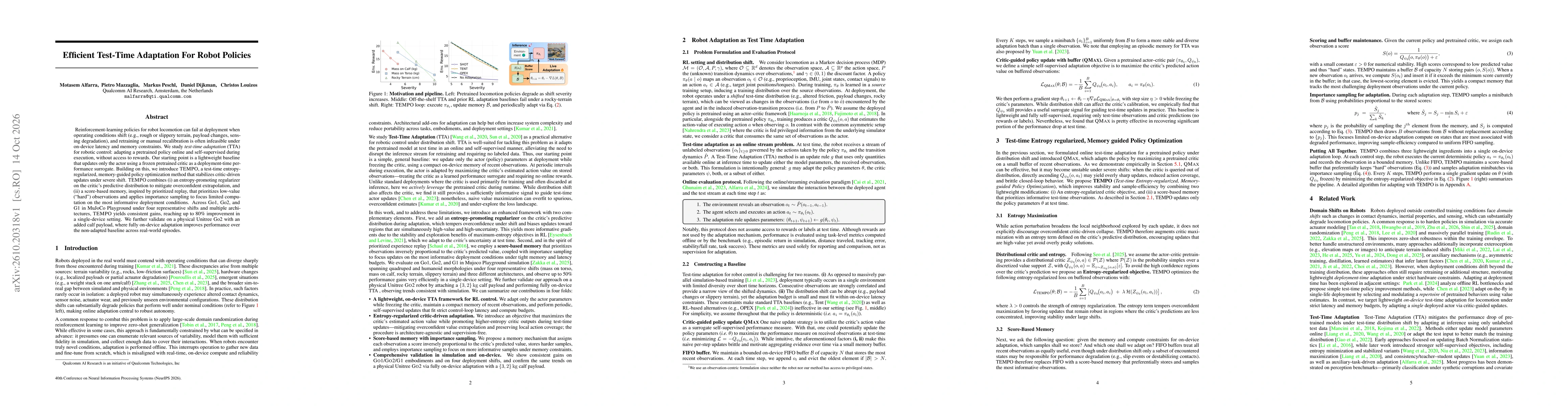Thumbnail for Efficient Test-Time Adaptation For Robot Policies