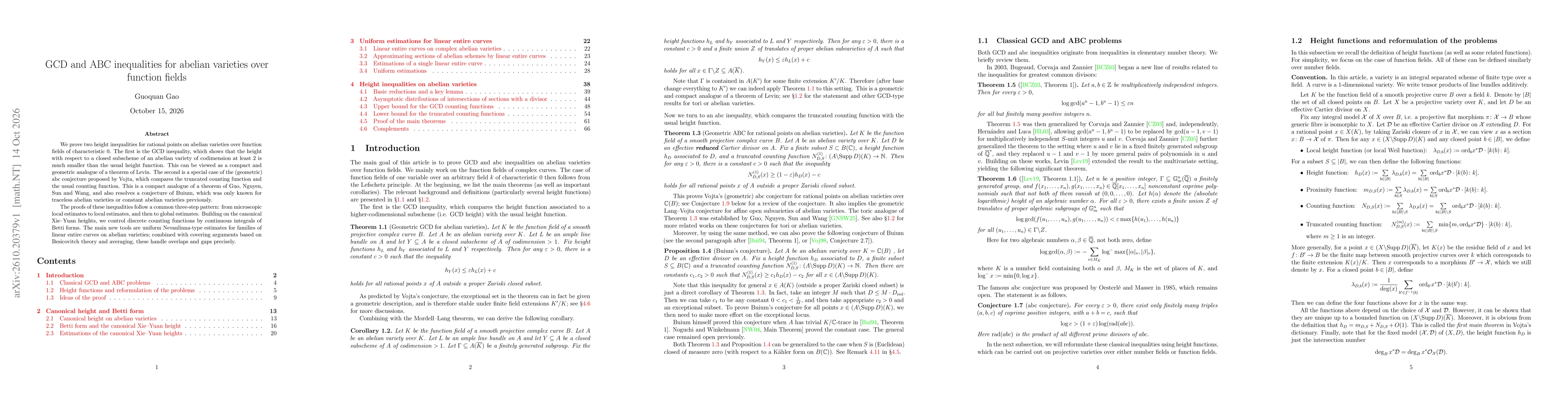 Thumbnail for GCD and ABC inequalities for abelian varieties over function fields