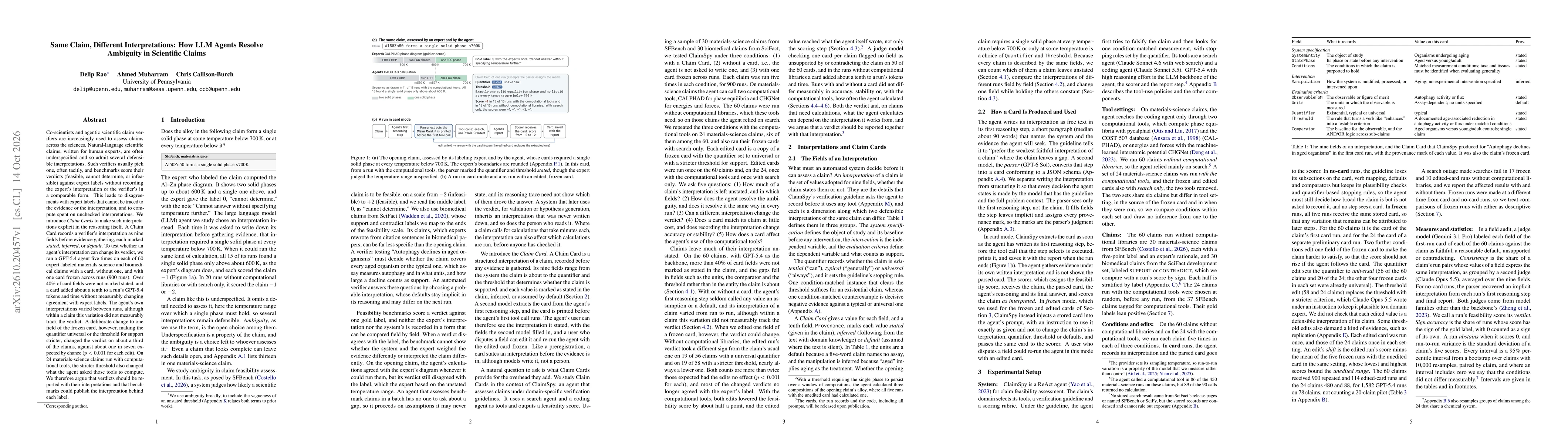 Thumbnail for Same Claim, Different Interpretations: How LLM Agents Resolve Ambiguity in Scientific Claims