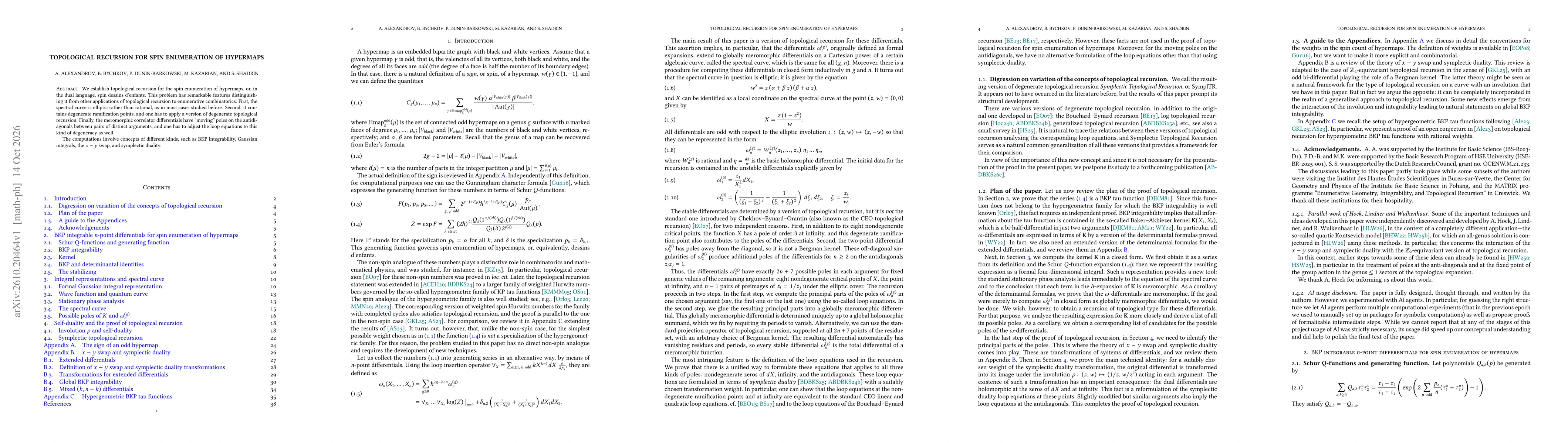 Thumbnail for Topological recursion for spin enumeration of hypermaps