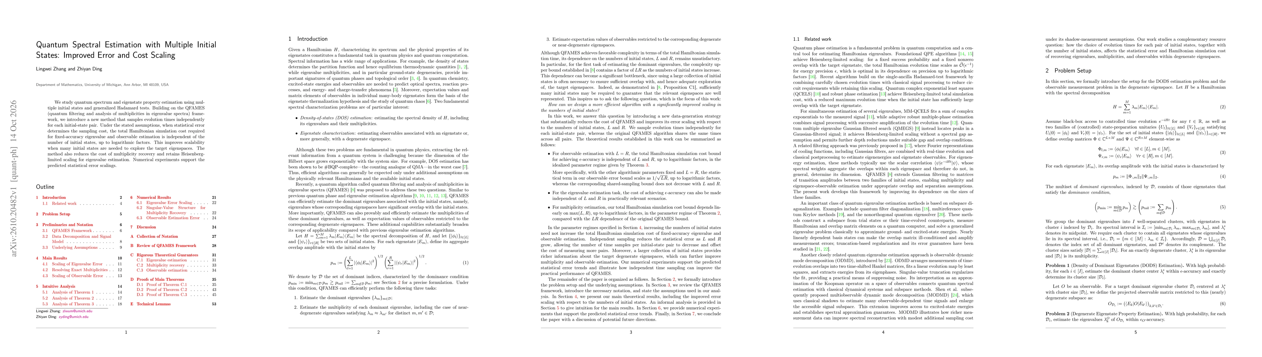 Thumbnail for Quantum Spectral Estimation with Multiple Initial States: Improved Error and Cost Scaling