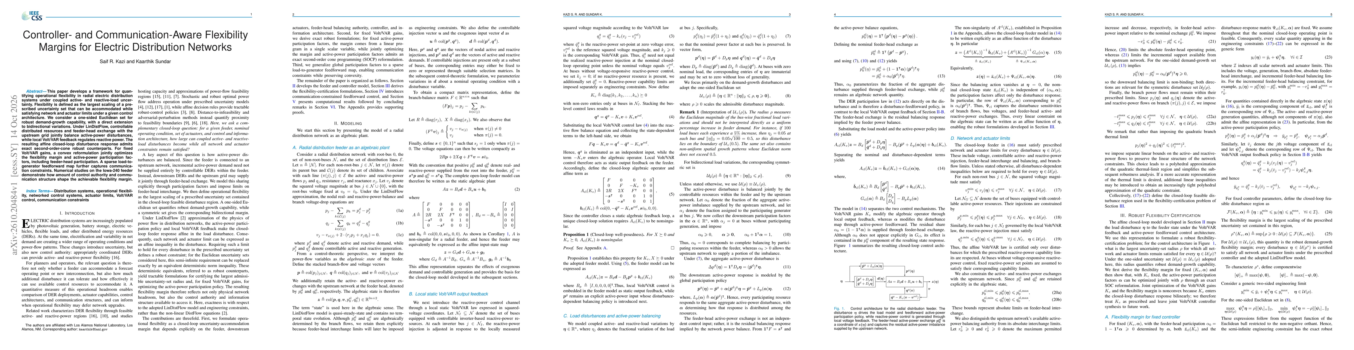 Thumbnail for Controller- and Communication-Aware Flexibility Margins for Electric Distribution Networks
