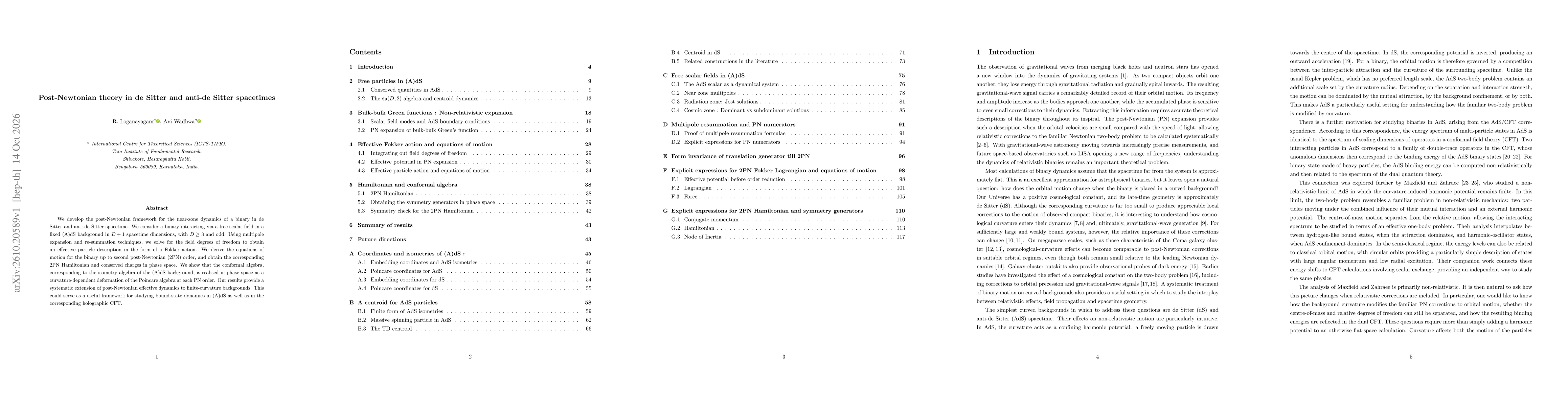 Thumbnail for Post-Newtonian theory in de Sitter and anti-de Sitter spacetimes